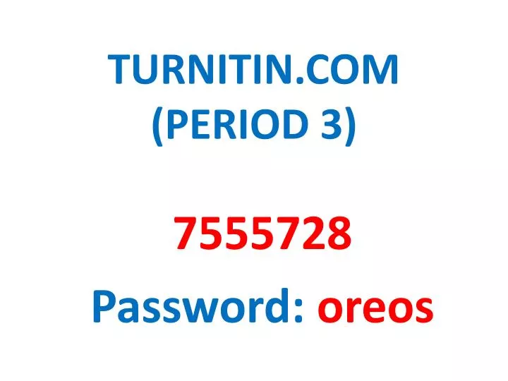 turnitin com period 3
