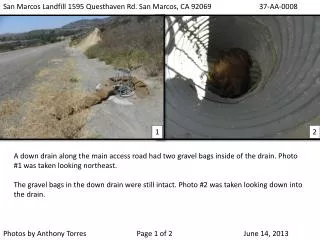 San Marcos Landfill 1595 Questhaven Rd. San Marcos, CA 92069 		37-AA-0008