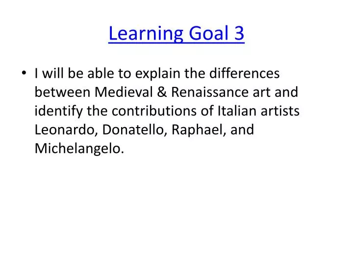 learning goal 3
