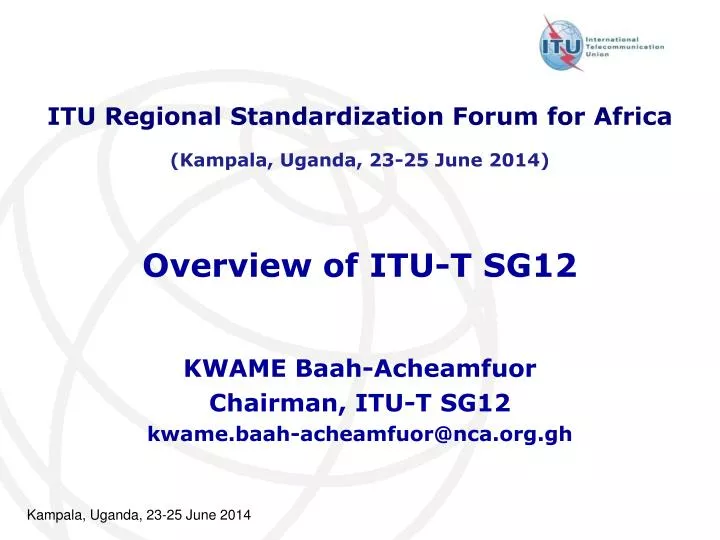overview of itu t sg12