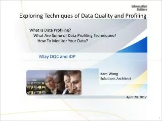 Exploring Techniques of Data Quality and Profiling