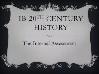 Ib 20 th century history