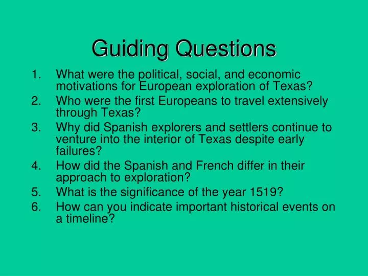 guiding questions