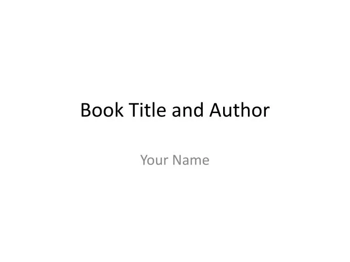 book title and author