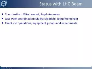 Status with LHC Beam