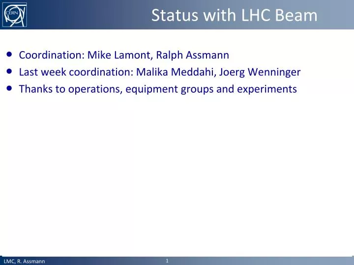 status with lhc beam