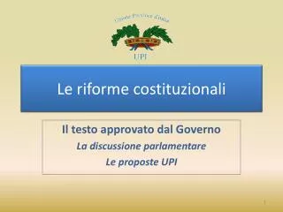 le riforme costituzionali