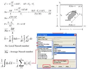 Nu : Local Nusselt number