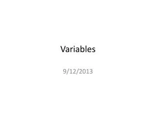 Variables