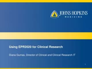 Using EPR2020 for Clinical Research