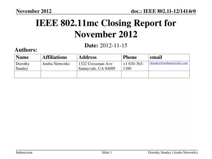 ieee 802 11mc closing report for nov ember 2012
