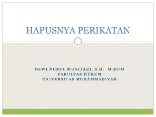 hapusnya perikatan