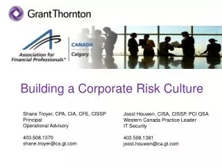 Building a Corporate Risk Culture