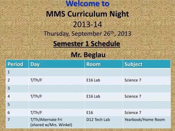 welcome to mms curriculum night 2013 14 thursday september 26 th 2013