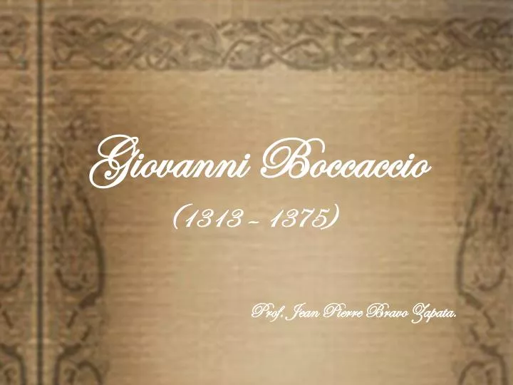 giovanni boccaccio