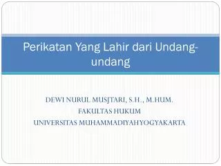 Perikatan Yang Lahir dari Undang-undang