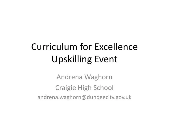 curriculum for excellence upskilling event