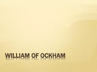 William of Ockham