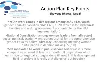 Action Plan Key Points Bhawana Bhatta , Nepal