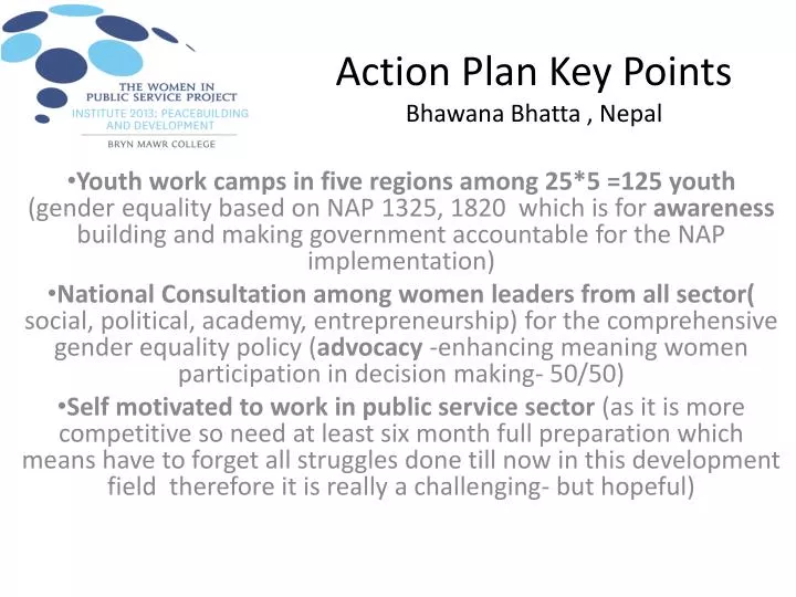 action plan key points bhawana bhatta nepal