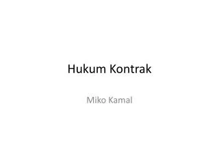 hukum kontrak