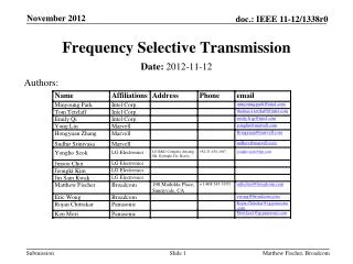 Frequency Selective Transmission