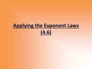 applying the exponent laws 4 6