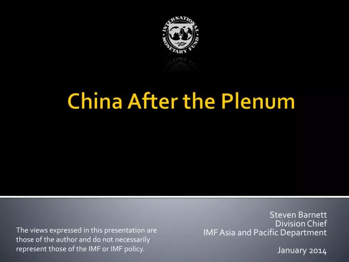 steven barnett division chief imf asia and pacific department january 2014