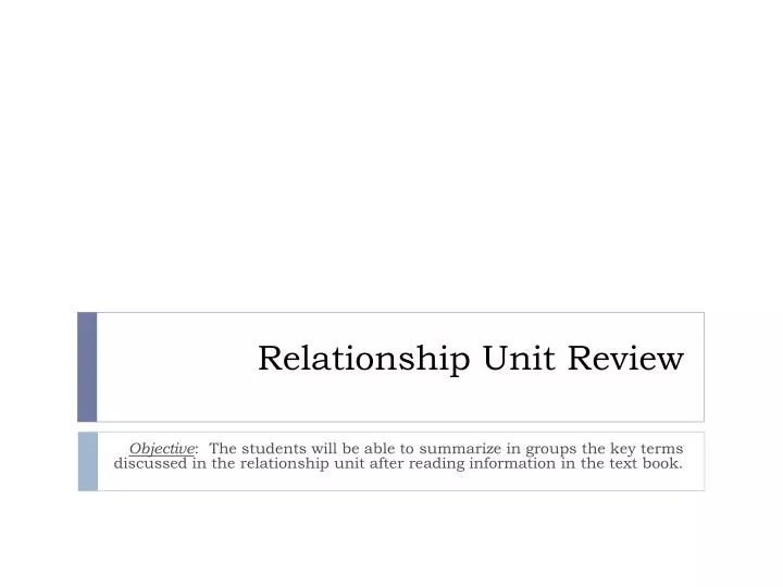 relationship unit review