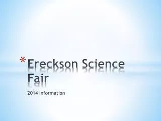 Ereckson Science Fair