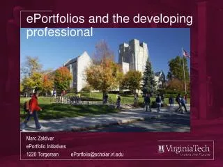 ePortfolios and the developing professional