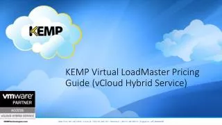 KEMP Virtual LoadMaster Pricing Guide ( vCloud Hybrid Service)