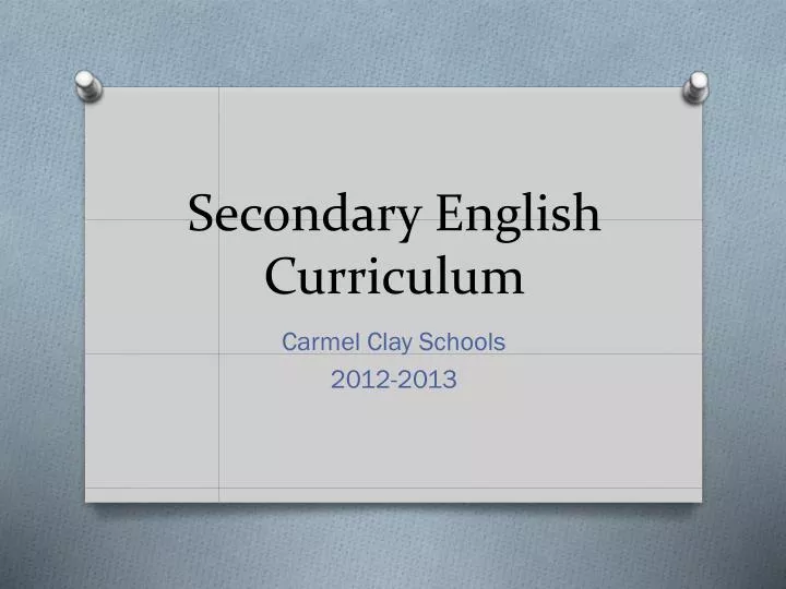 secondary english curriculum