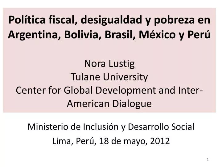 ministerio de inclusi n y desarrollo social lima per 18 de mayo 2012