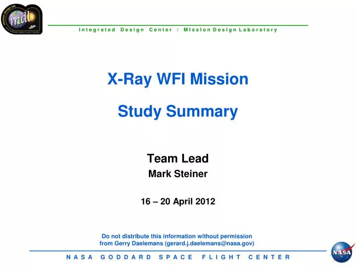 x ray wfi mission study summary
