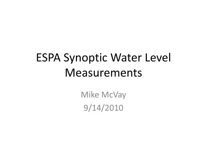 espa synoptic water level measurements
