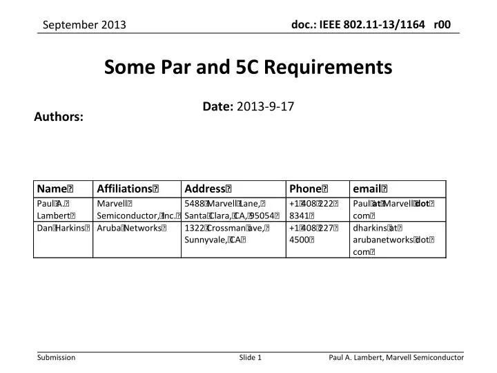 some par and 5c requirements