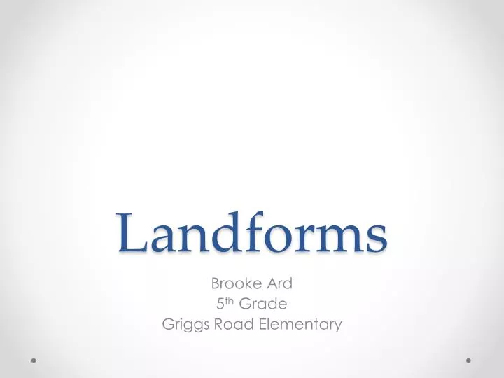 landforms