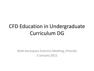 CFD Education in Undergraduate Curriculum DG