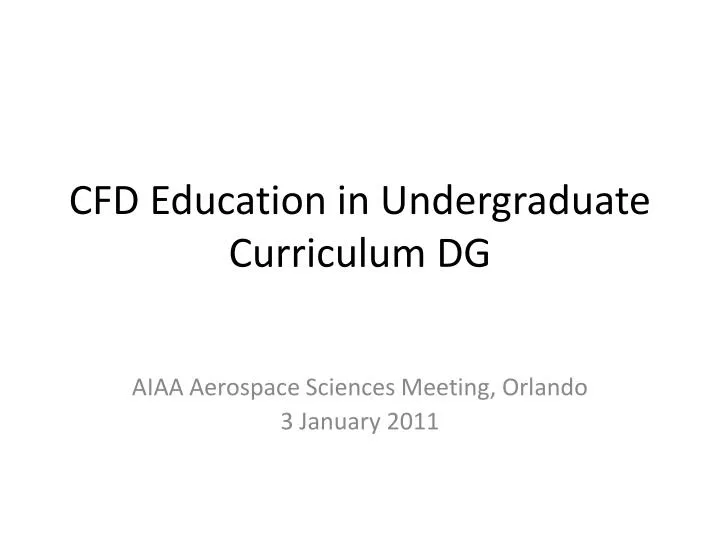 cfd education in undergraduate curriculum dg