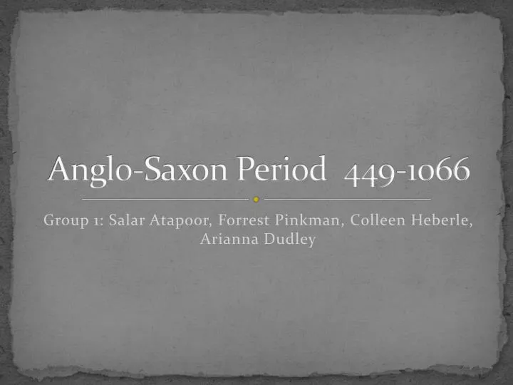 anglo saxon period 449 1066