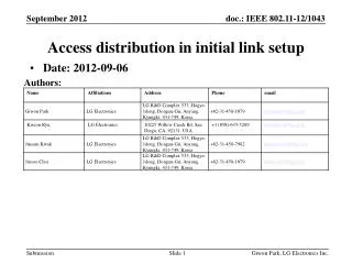Access distribution in initial link setup