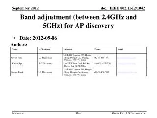 Band adjustment (between 2.4GHz and 5GHz) for AP discovery