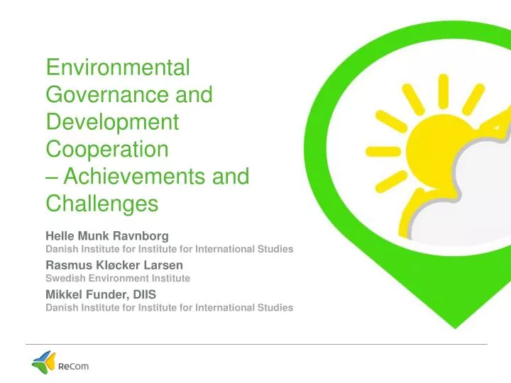 environmental g overnance and development c ooperation achievements and challenges