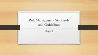 risk management standards and guidelines