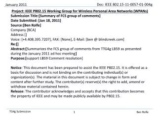 Project: IEEE P802.15 Working Group for Wireless Personal Area Networks (WPANs)