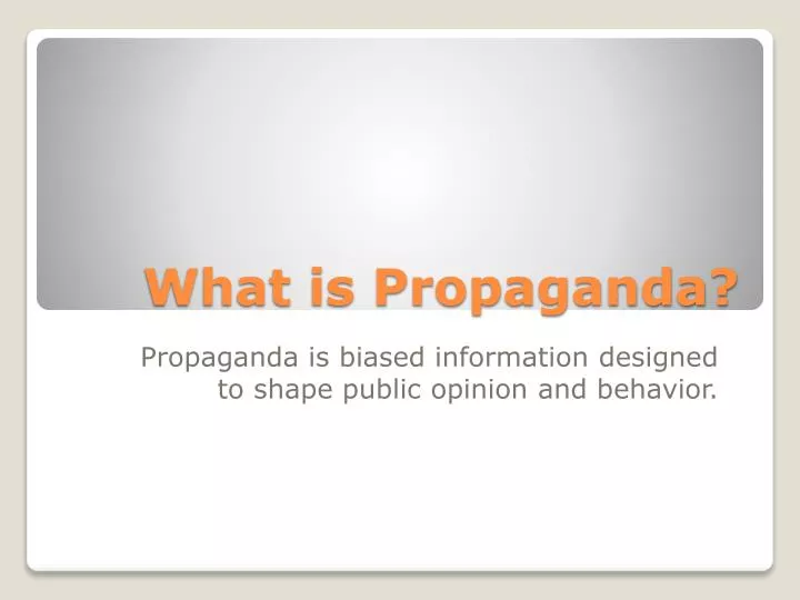 what is propaganda