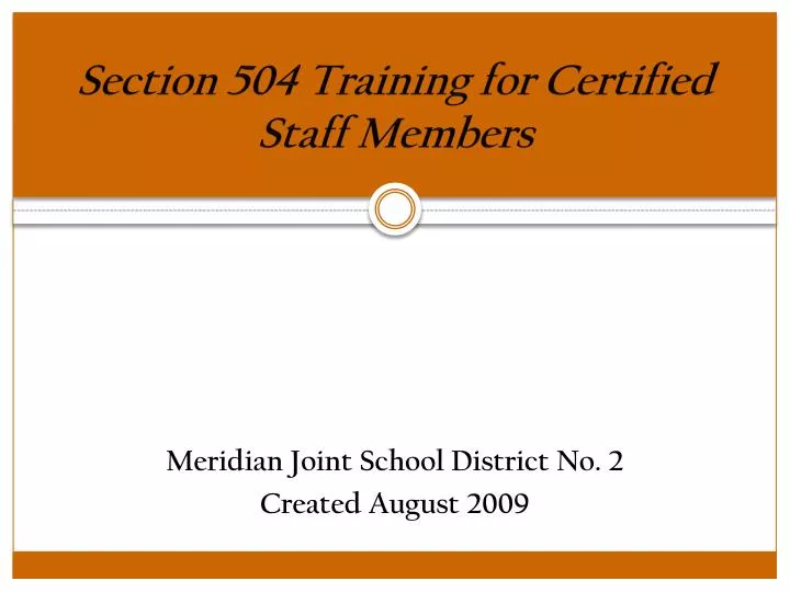 section 504 training for certified staff members