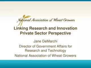Linking Research and Innovation Private Sector Perspective
