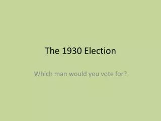 The 1930 Election